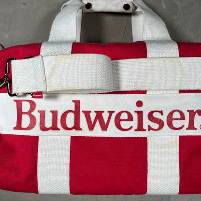 2009 Supreme Budweiser Red/White Duffle Bag USED x18294