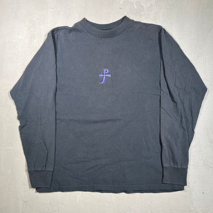 1990s Pearl jam Vitalogy Embroidered Black Longsleeve Size Large USED v17174