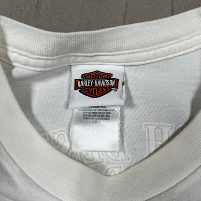 2011 Harley Davidson "Boise" Pinup White Longsleeve Size Large USED v20045