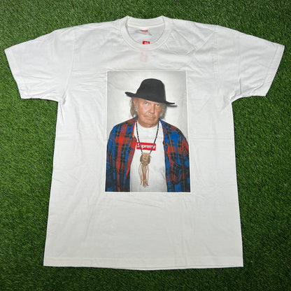 Supreme Neil Young 2015 Photo White Tee Size Large NEW x14505