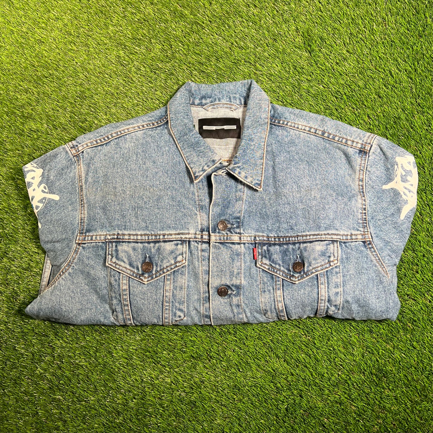 Sp5der web denim jean jacket Size XL NEW x9782