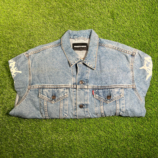 Sp5der web denim jean jacket Size XL NEW x9782