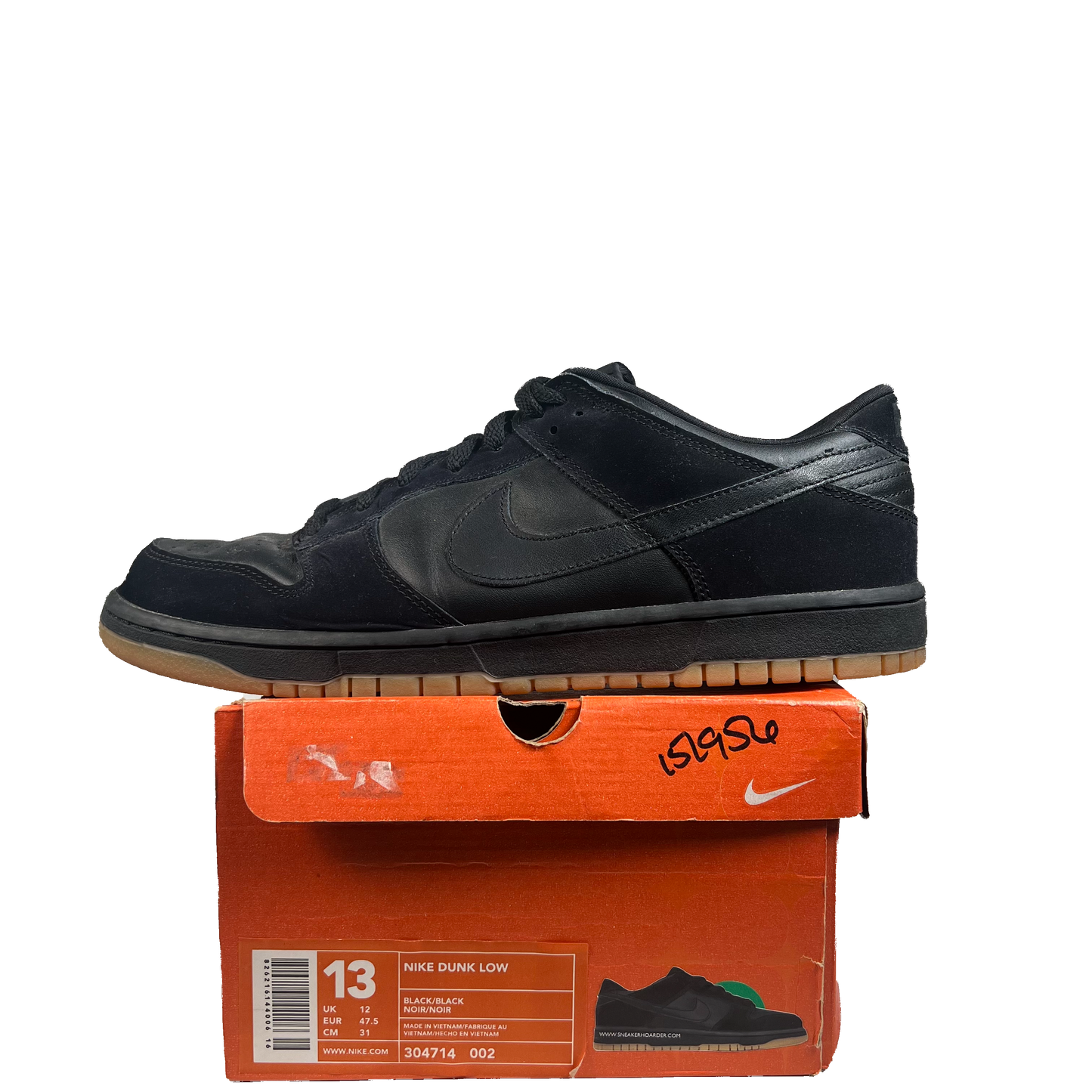 Nike Dunk Low Black (2003) Size 13 USED s21447