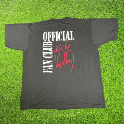 1989 Whitney Houston Offical Fan Club Black Tee Size XL USED v17136