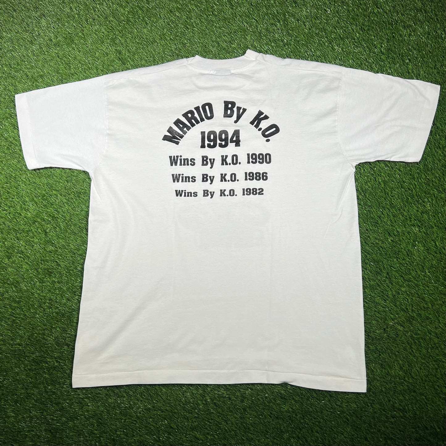 1994 Govern Mario Cuomo Boxing White Tee Size XL USED v17318