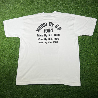 1994 Govern Mario Cuomo Boxing White Tee Size XL USED v17318