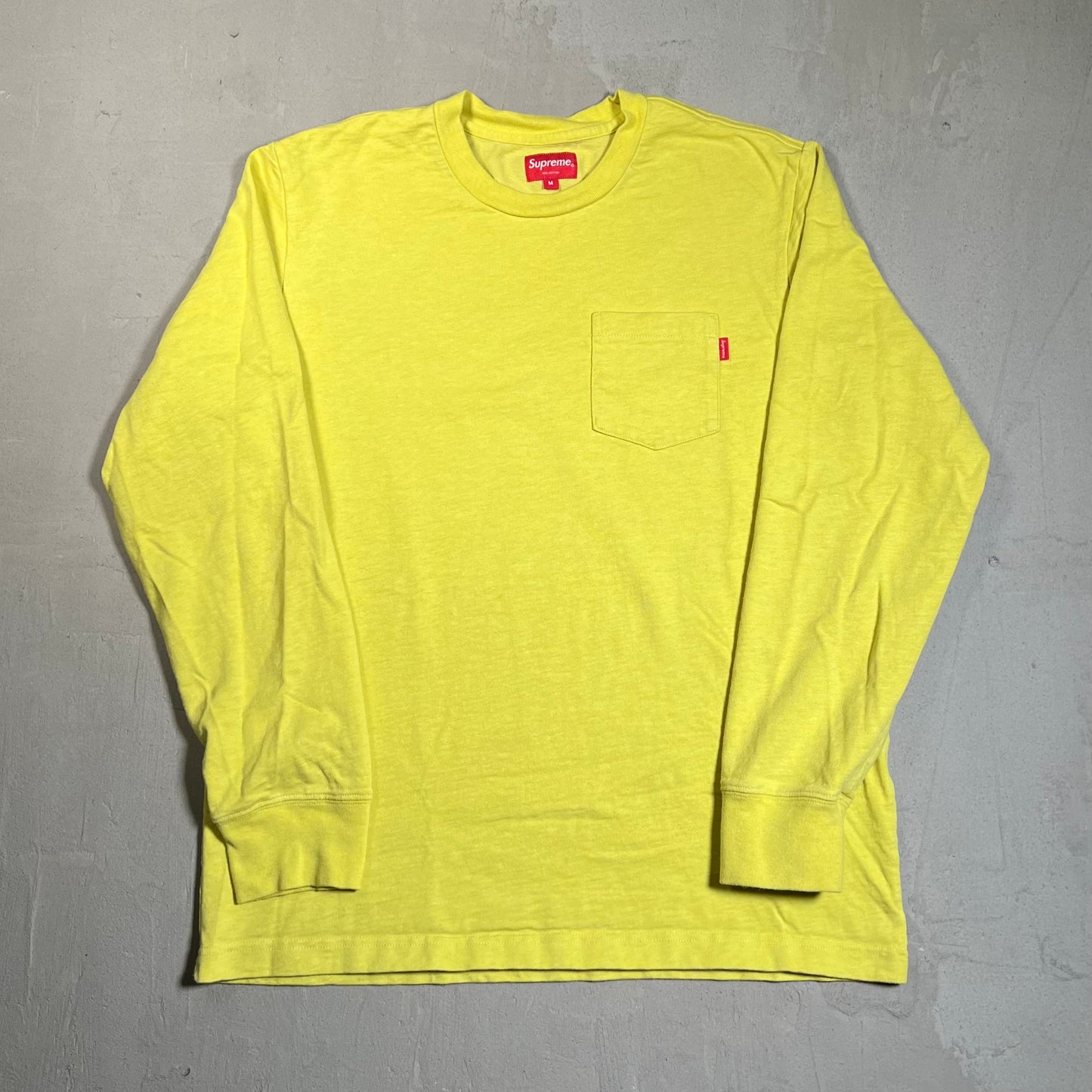 Supreme Pocket Yellow Longsleeve Size Medium USED x17637