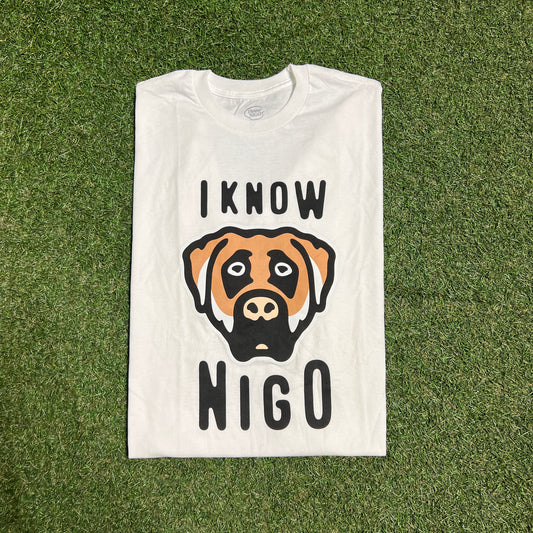 I Know Nigo Dog White Tee Size XL USED x13425