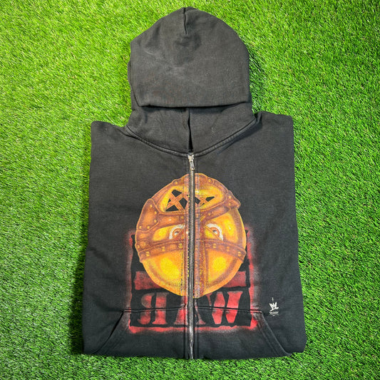 Travis Scott Cactus Jack WWE Mankind Black Zip Up Hoodie Size Large USED x16900