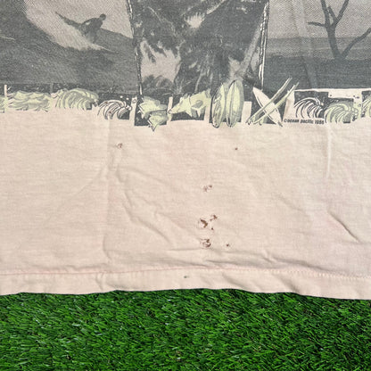 1986 Ocean Pacific Photo Wrap Pinkish Tee Size Large USED v18815