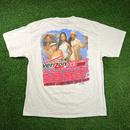 2004 Verizon Ladies First White Tour Tee w/ Beyonce Size XL USED v18506