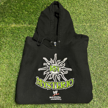 Rey MMysterio WWE Embroidered Black Hoodie Size XXL USED v16174