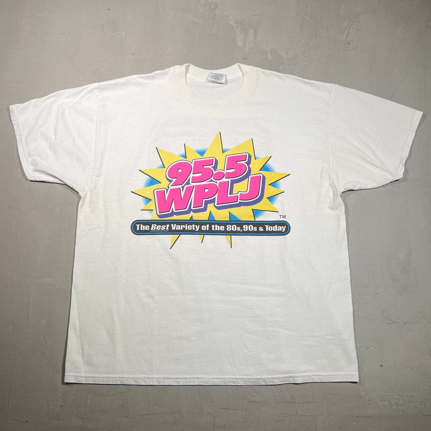 1990s WPLJ 95.5 Raido White Tee Size XL USED v19401