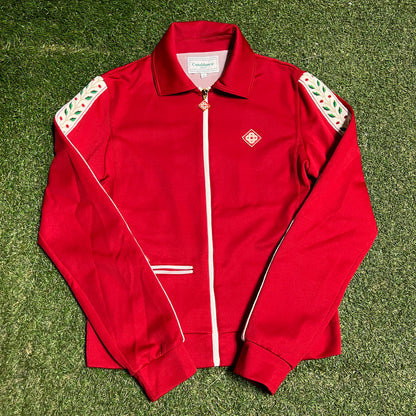 Casablanca Tennis Club Red Zip Up Hoodie Size Small USED x14156