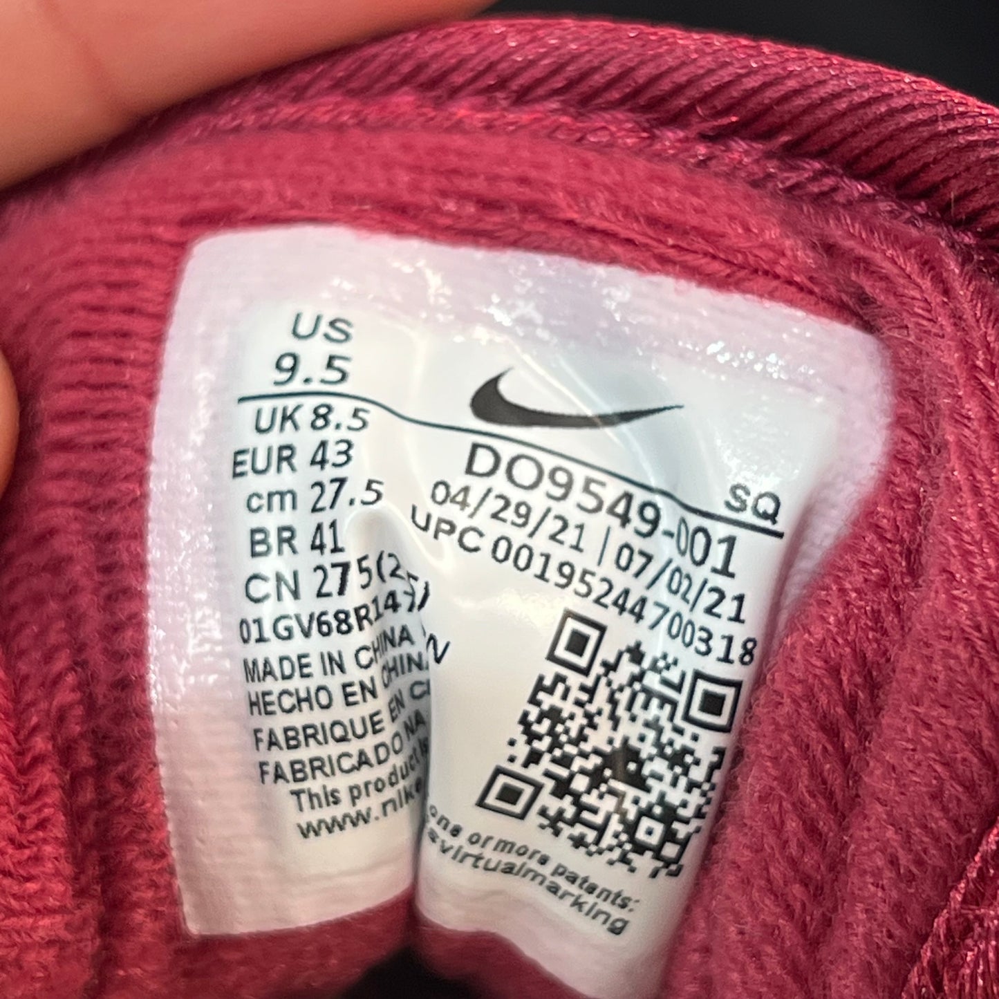 Nike Air Max 1 Patta Waves Rush Maroon (2021) Size 9.5 NEW s19921