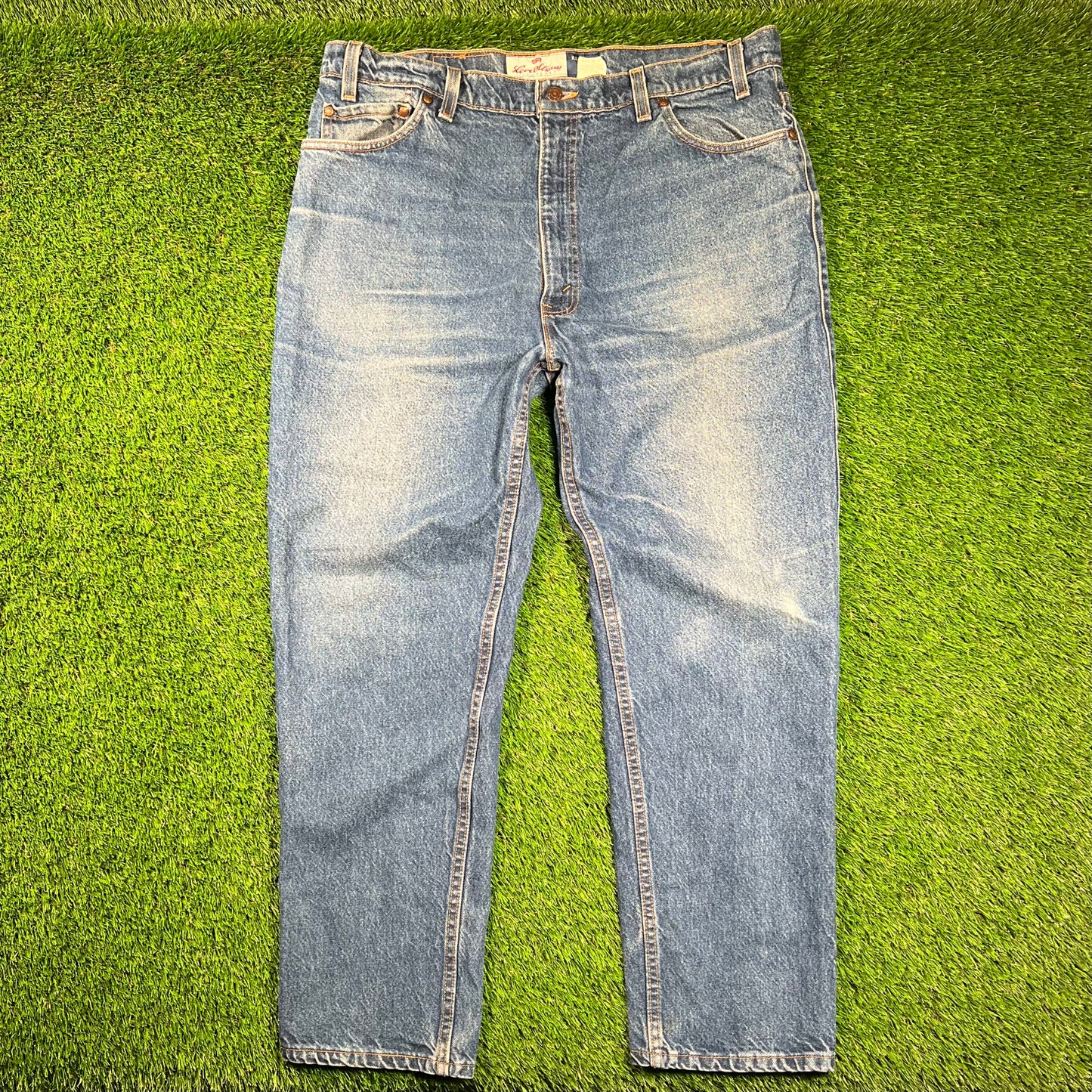 1990s Levis Brown Tag Blue Jeans Size 40x30 USED v18592