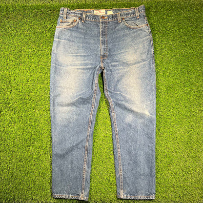 1990s Levis Brown Tag Blue Jeans Size 40x30 USED v18592