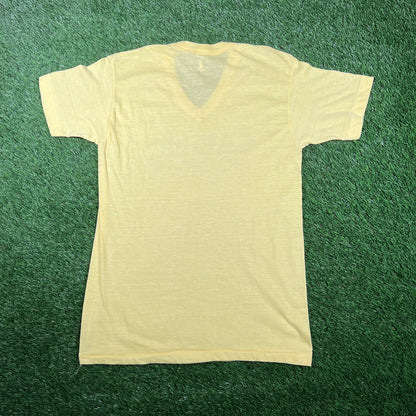 1980s Eagles The Long Run Yellow Tee Size Large USED v17087