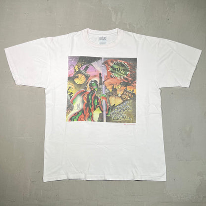 1996 Tribe Called Quest Beats Rhymes and Life Promo Cover Pinkish White Tee Size Large USED v18420