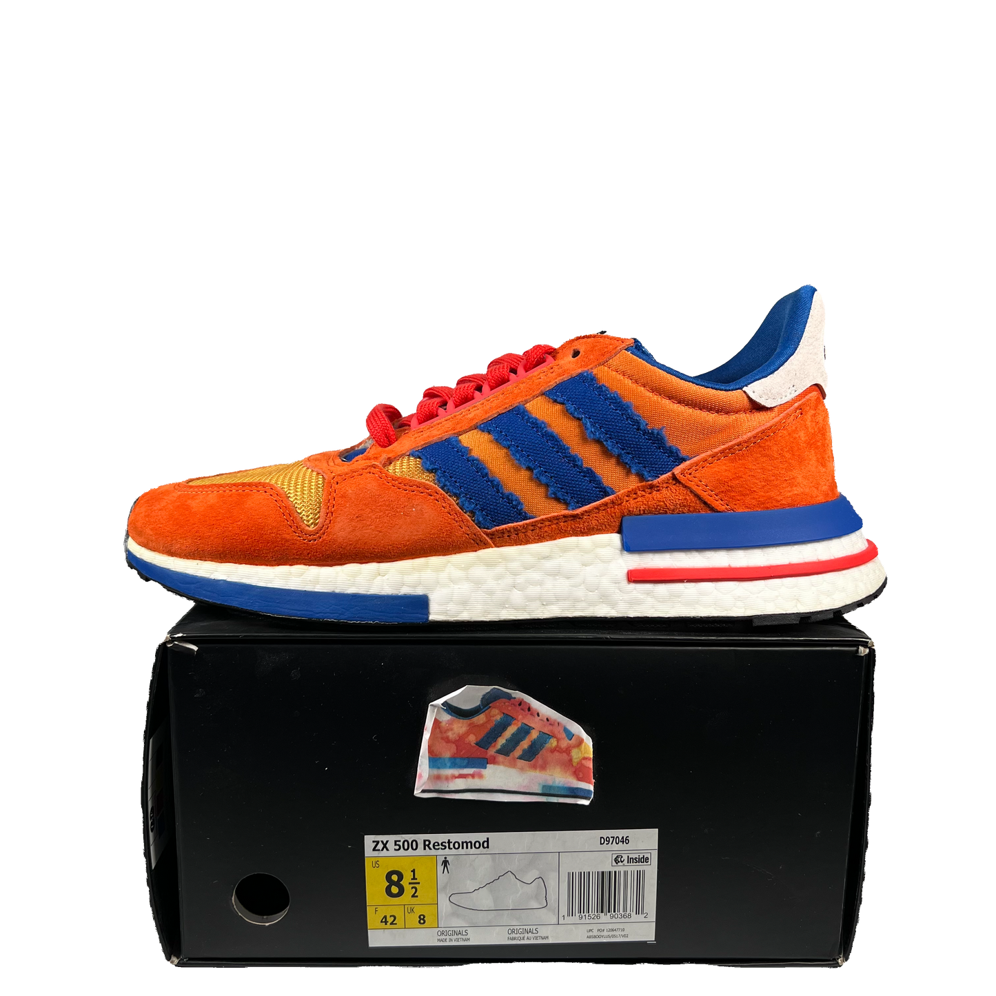 Adidas ZX 500 Dragon Ball Z Son Goku (2018) Size 8.5 USED s19211