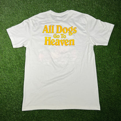 Supreme "All Dogs Go To Heaven" White Tee Size Medium NEW x15294