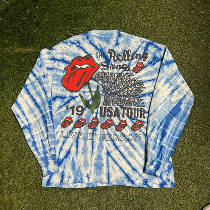 CPFM Rolling Stone Blue Tie Dye Tee Size Medium USED x13306
