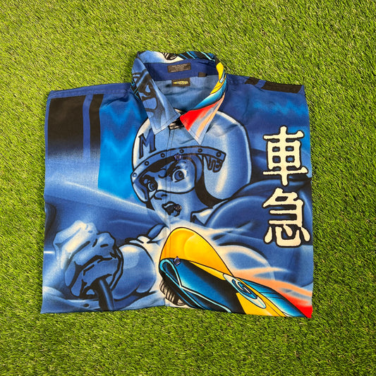 2001 Speed Racer AOP Short Sleeve Button Down Size XXL USED v17544