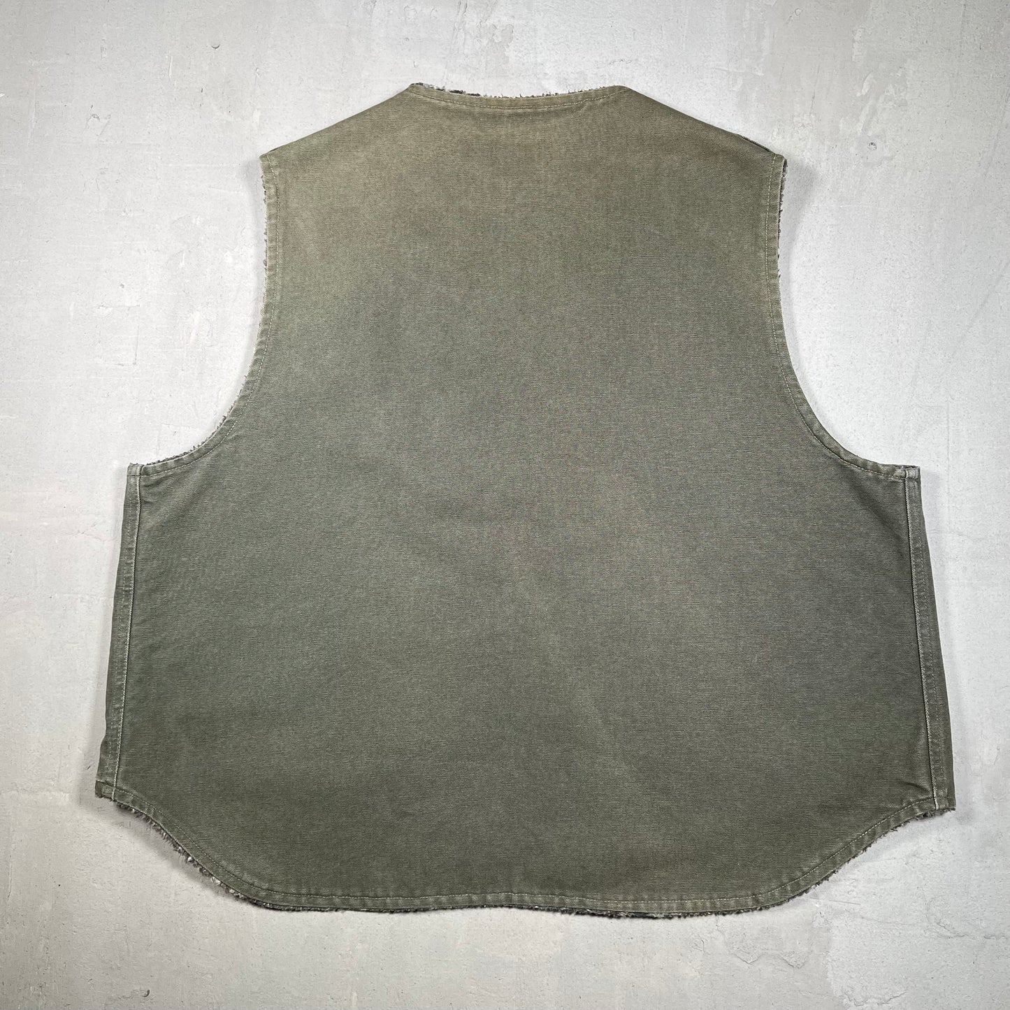 1990s Carhartt Southwest Aztec Fleece Lined Green Vest Size XXL USED v19262