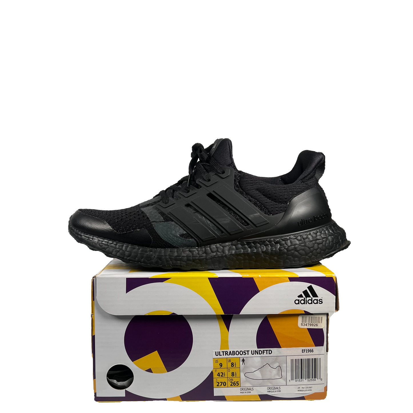 Adidas UltraBoost Undefeated Blackout (2019) SIZE 9 USED S20486