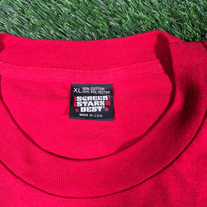 1989 Indiana University Red Tee Size XL USED v16862