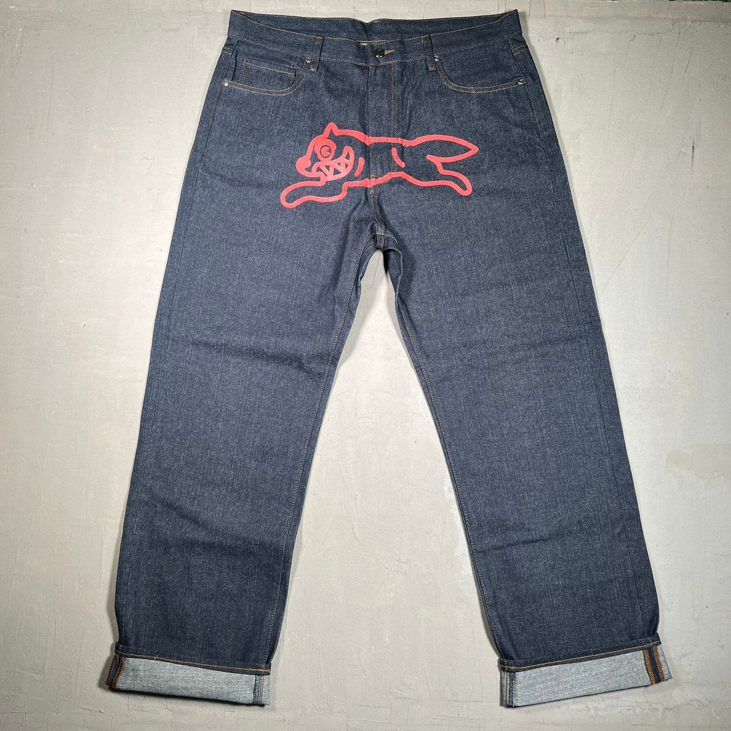 Billionaire Boys Club Ice Cream Running Dog Selvedge Denim Size XL USED x17482