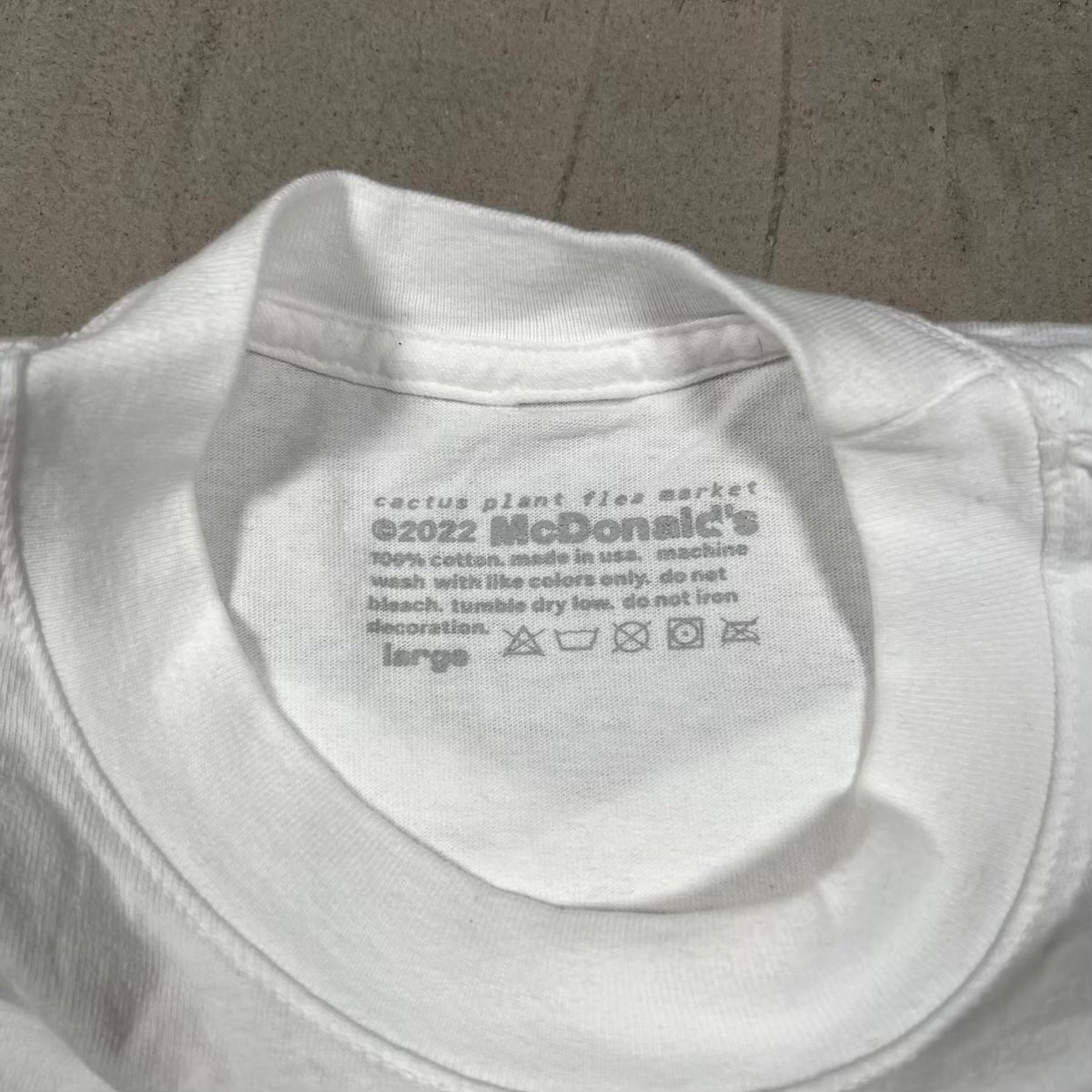 CPFM McDonalds White Grimace Tee Size Large USED x18837