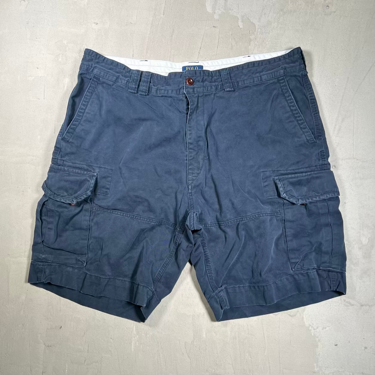 Polo Ralph Lauren Navy Blue Cargo Shorts Size 42 USED v20255