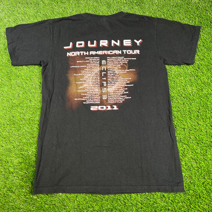 2011 Journey North American Tour Black Tee Size Medium USED v16652