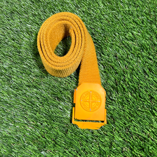 Stone Island Metal Logo Bucket Yellow Belt USED x14680