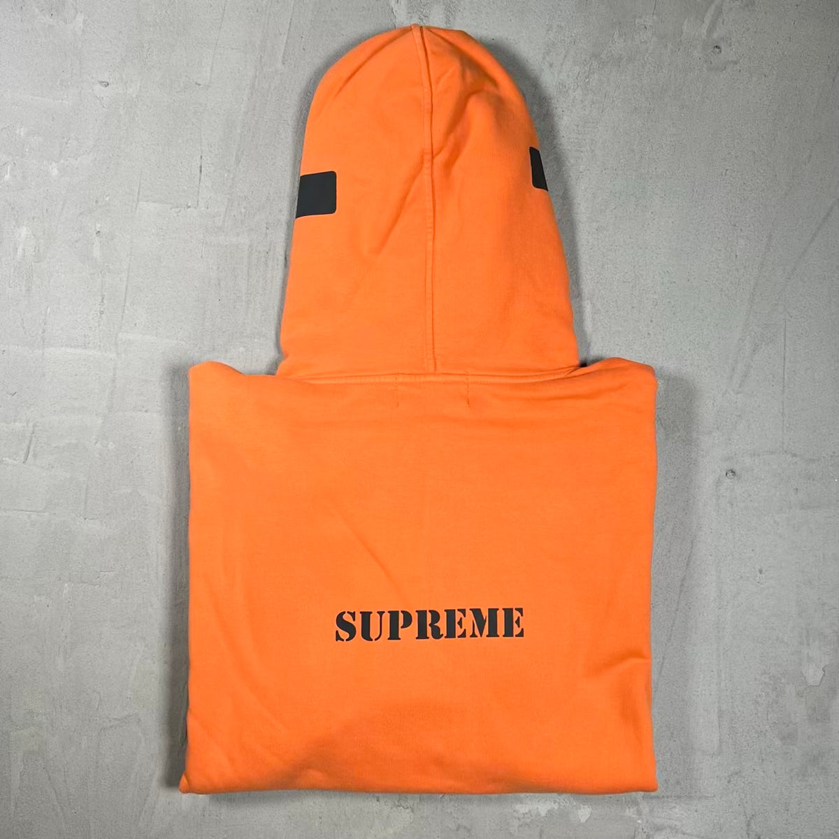 Supreme Stone Island (2017) Orange Pull Over Hoodie Size Large USED x18287
