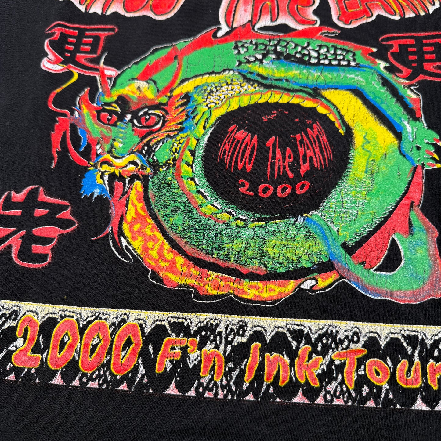 2000 Tattoo The Earth Ink Tour Tee Black Size XL USED v18267