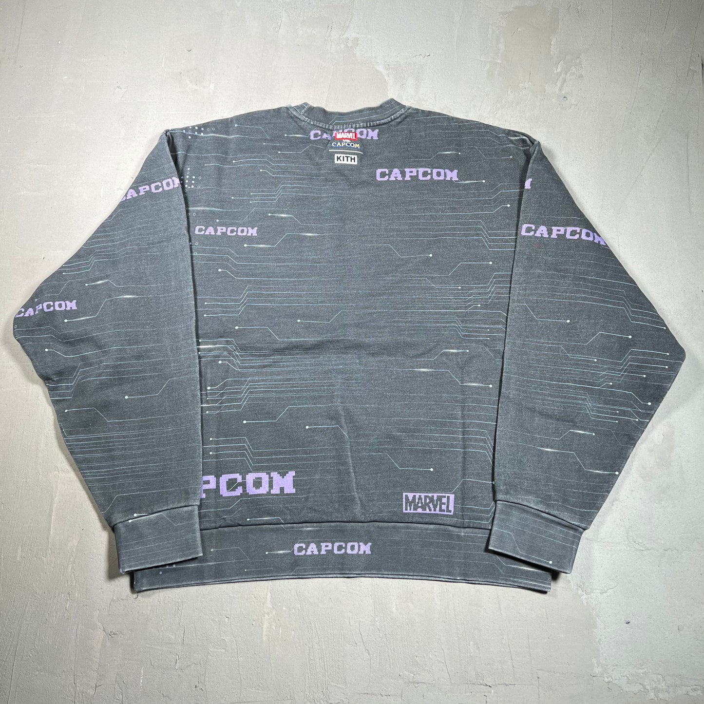 Kith x Marvel vs. Capcom Character Select Vintage Nelson Crewneck Black Size Large X16941
