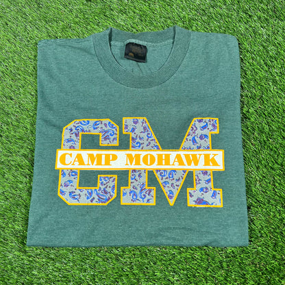 1990s Green Camp Mohawk Tee Size Large USED v16920