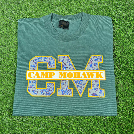 1990s Green Camp Mohawk Tee Size Large USED v16920