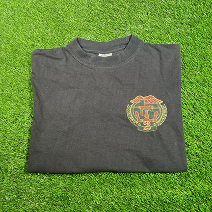 1990s Commandos 2 Black Tee Size Large USED v17757