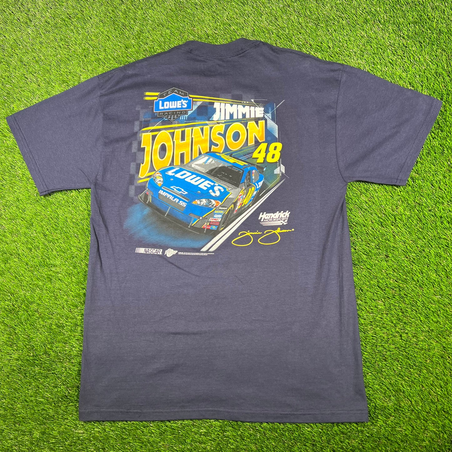 2006 Jimmi Johnson Navy Nascar Tee Size Large USED v17272