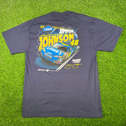 2006 Jimmi Johnson Navy Nascar Tee Size Large USED v17272