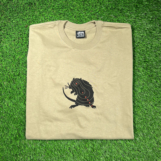 Stussy Rat Target Olive Green Tee Size XL NEW x16646