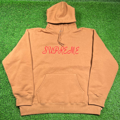 Supreme Script Hooded Sweatshirt Light Brown (2023) Size XL NEW x16585