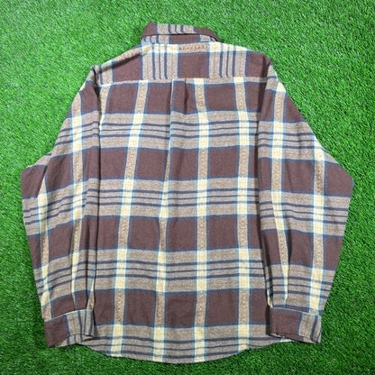 Brother Brother Maroon Plaid Flannel Size Large USED x14800