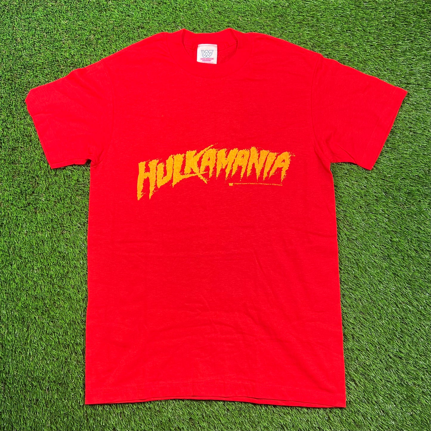 1988 Hulkamania WWF Red Tee Size Medium USED v18691