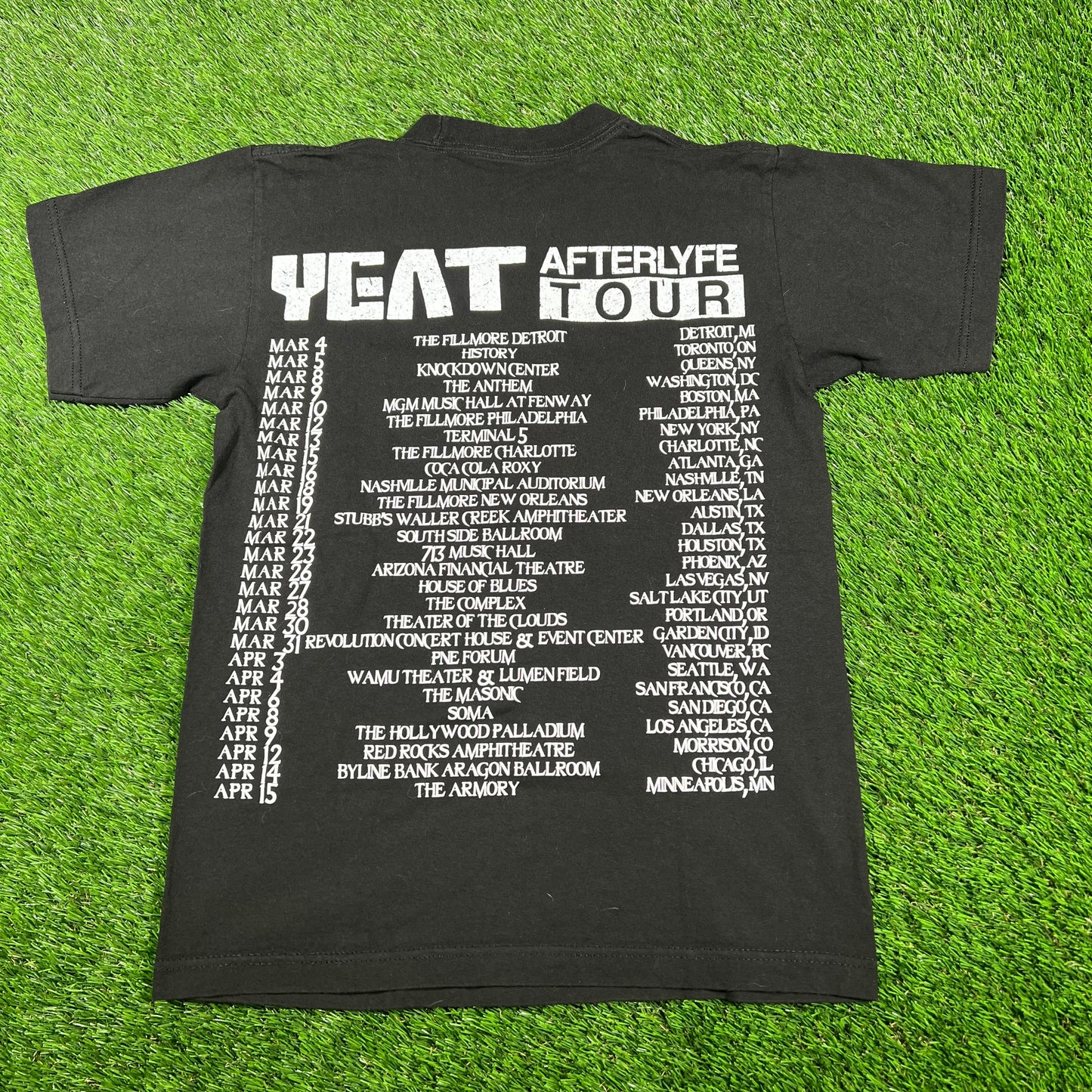 Yeat Afterlyfe Tour Black Tee Size Small USED x14840