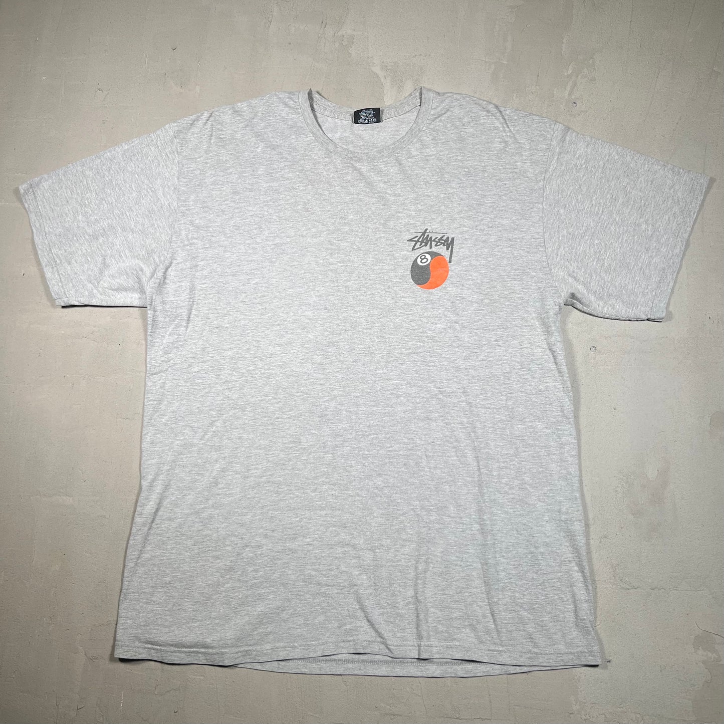 Stussy 8 Ball Yin Yang Grey Tee Size XL USED x17120