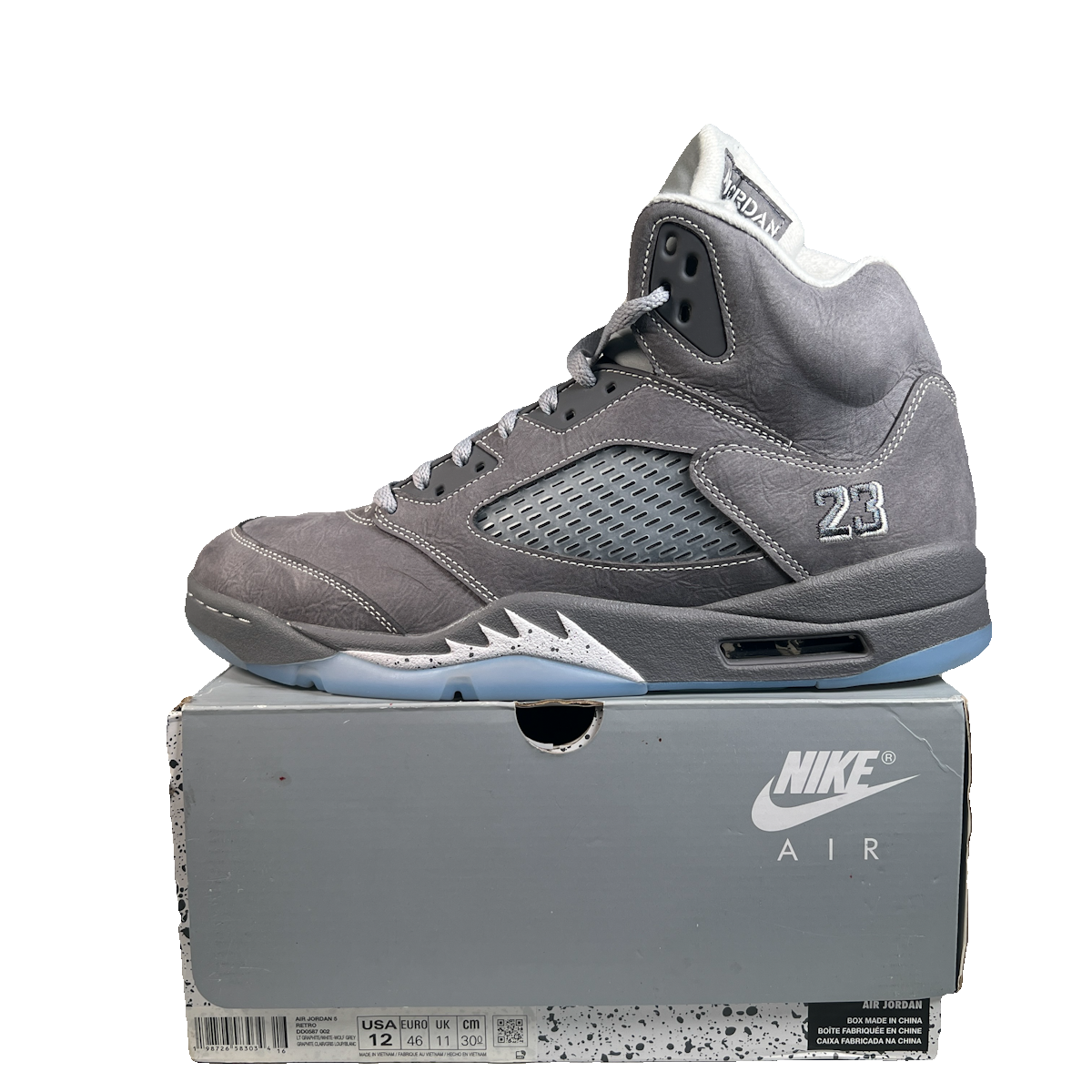 Jordan 5 Wolf Grey (2025) Size 12 USED s23199